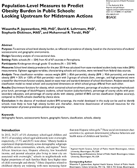 Population-Level Measures to Predict Obesity Burden in Public Schools: Looking Upstream for Midstream Actions